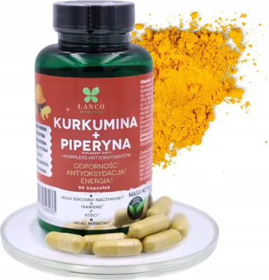 Zdjęcie produktu dla Lanco Nutritions Kurkumina z Piperyną i Kompleks Antyoksydantów - 60 Kaps
