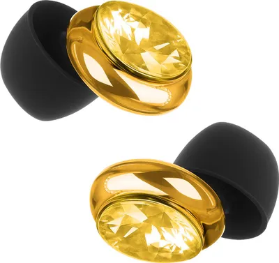 Produktbild von 2 Stück Goldene Ohrstöpsel mit 35 dB Lärmschutz zum Schlafen & Reisen, mit Tasche