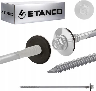 Obrázek produktu pro Etanco šrouby do sendvičových panelů dřevo beton RAL 9010, 190 mm 100 ks.
