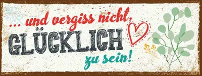 Produktbild von vianmo Holzschild 10x27 cm Und vergiss nicht Glücklich zu sein! Spruch Zitat
