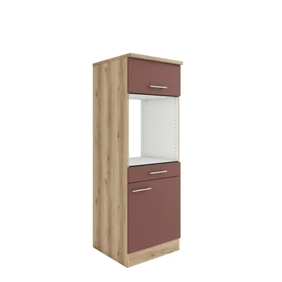 Produktbild von Optifit Backofenhochschrank mit Tür Bari407 BxTxH 60 x 60 x 174,4 cm rostrot matt zerlegt Anschlag reversibel KUBA MHB60