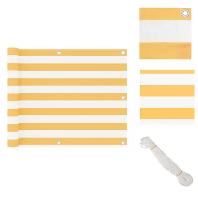 Produktbild von vidaXL Balkon-Sichtschutz Weiß und Gelb 75x500 cm Oxford-Gewebe -  Sonnenschirme & Sonnenschutze