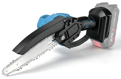 Obrázek produktu pro Mini elektrická řetězová pila – akumulátorová – lišta 15 cm – ruční ovládání – pro řezání – pouze zařízení