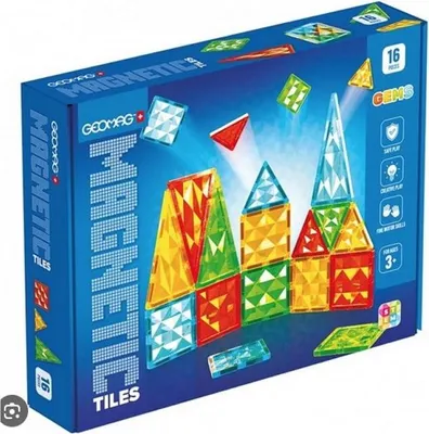 Produktbild von Magnetische Bausteine GEOMAG Tiles Gems 4100, 16 Teile, Geometrische Formen, Kristalleffekt