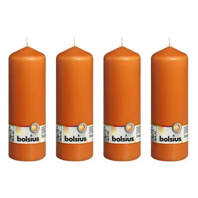 Produktbild von 4er-Set Stumpenkerze - Höhe 20 cm - Durchmesser 6,8 cm - Mango