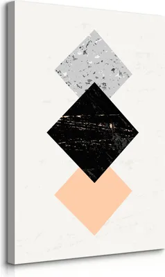 Produktbild von Muralo Leinwandbild Canvas RHOMBUS Abstraktion Moderne Muster für Wohnzimmer Br. 40cm x Hö. 50cm