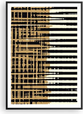 Produktbild von Gerahmtes Poster - Schwarzer Rahmen - Abstraktion Weiß Gürtel - 70x100 cm - Wand Bild - Wanddeko - Wandbilder - Kunstposter - Wandposter - Bilderrahmen - Bilder - Kunstdruck - P2BPA70x100-4857