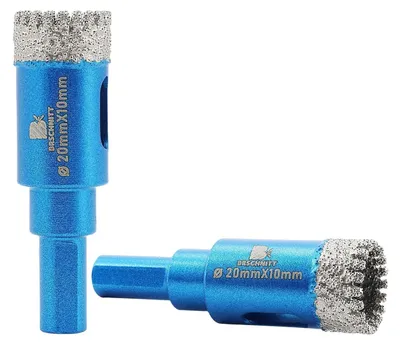 Immagine prodotto di Trapano diamantato a secco da 20 mm per piastrelle, Vetroceramica, granito e marmo (2 pezzi)