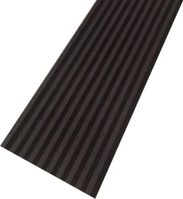 Produktbild von MEBANO. Akustikpaneele Holz 240 x 53 cm, Farbe: Schwarz Matt Wandpaneele, Holzpaneele Wand, Moderne Lamellenwand auf Filz, MDF Wandverkleidung