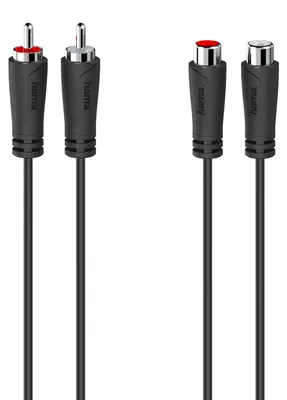 Produktbild von Hama 00205095, 2 x RCA, Männlich, 2 x RCA, Weiblich, 5 m, Schwarz