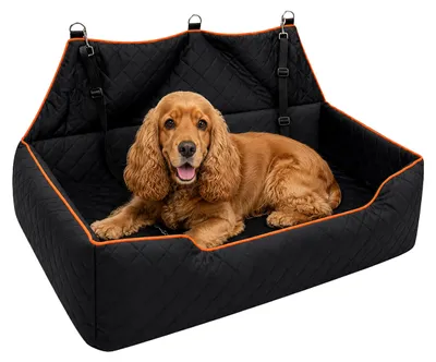 Imagen del producto de Asiento para perros Relaxdays, para maletero y asiento trasero, para perros grandes de hasta 60 kg, tamaño XXL, protección para el maletero, dimensiones: 20 x 110 x 50 cm, color