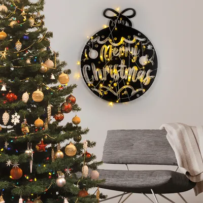 Produktbild von Wallity, XMASBLACK - 007, Wandskulptur, Schwarz, 100 % METALL, 51 x 56 cm