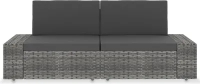 Produktbild von vidaXL Modulares 2-Sitzer-Sofa Poly Rattan Grau