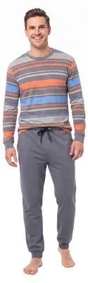 Imagen del producto de Pijama de invierno para hombre de Kisses&Love, confeccionado en felpa de algodón, modelo KLP6