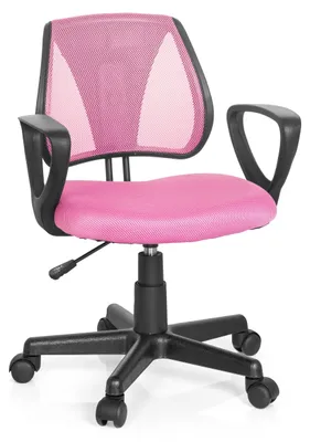 Produktbild von hjh OFFICE Kinderdrehstuhl KIDDY CD Schreibtischstuhl für Kinder höhenverstellbar mit Armlehnen Stoff / Netzstoff