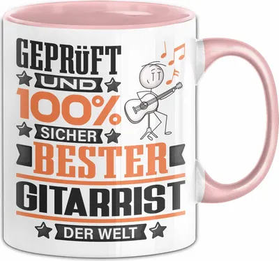 Produktbild von Gitarrist Geschenk Lustiger Spruch für Gitarrist Geschenkidee Bester Gitarrist Der Welt (Rosa)