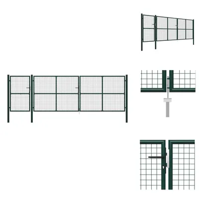 Produktbild von vidaXL Gartentor Stahl 500×150 cm Grün - Gartentore