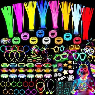 Immagine prodotto di Bastoncini luminosi per feste – Set per bambini e adulti – 349 pezzi di articoli luminosi per feste