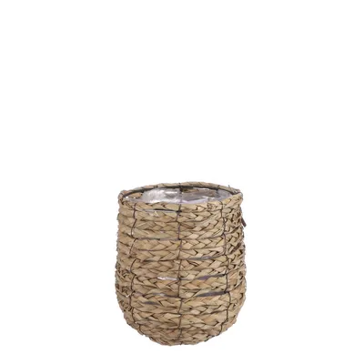 Zdjęcie produktu dla Kosz na rośliny Mica Decorations Avalon - H21 x Ø18 cm - Trawa morska - Jasnobrązowy