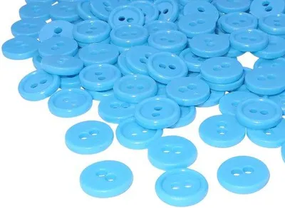 Immagine prodotto di Bottoni in plastica blu a rete, Ø 11,5 x 2,2 mm, 100 pezzi