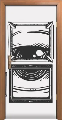 Produktbild von Türposter 90x200 cm Türaufkleber Türtapete Türfolie Klebefolie Kunst Auge in Rahmengravur