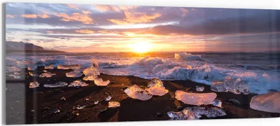 Produktbild von DEQORI Glasbild Echtglas 125x50 cm 'Diamantstrand' Wandbild Bild modern Deko