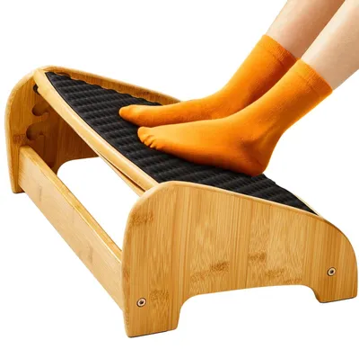 Obrázek produktu pro Elzusha – Ergonomická podložka pod nohy z bambusu s 4 možnostmi nastavení výšky a úhlu