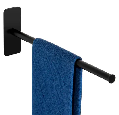 Produktbild von Handtuchhalter Ohne Bohren Handtuchhalter Schwarz Matt Handtuchstange Selbstklebend Wandmontage 40cm für Badezimmer und Küche