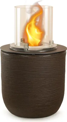 Produktbild von RAFFAELLO Terra Marrone Bioethanol-Kamin, freistehende Feuerschale für den Innen- und Außenbereich, Durchmesser 35 x Höhe 55