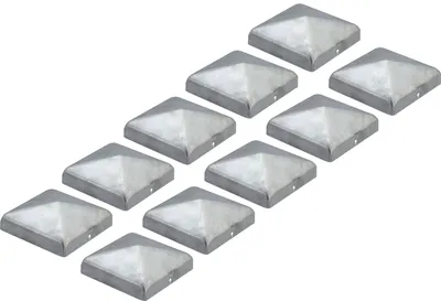 Produktbild von Alberts 844035 Pfostenkappe für Holzpfosten, flache Form, feuerverzinkt, 100 x 100 mm, 10er Set
