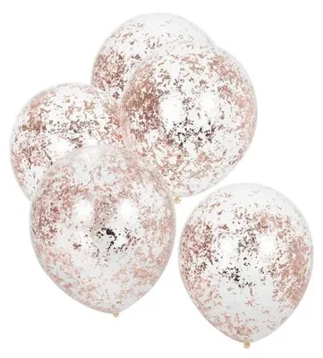Produktbild von 5 Rosy Birthday Konfettiballons 30cm