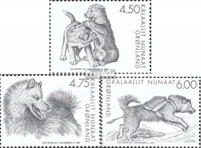 Produktbild von Briefmarken Dänemark - Grönland 2003 Mi 393-395 (kompl.Ausg.) postfrisch Grönlandhund