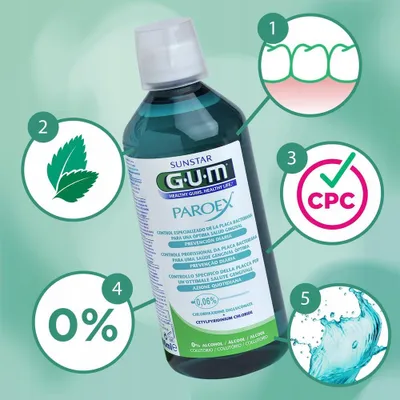 Zdjęcie produktu dla Paroex Sunstar GUM, Pukanka antyseptyczna 0,06% CHX 1702, 500 ml