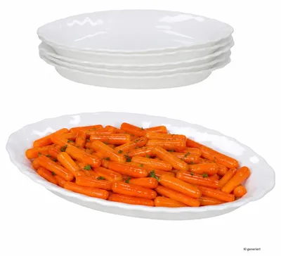 Produktbild von 6er Set Trianon Beilagenschalen oval 22 cm Glas weiß