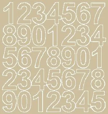 Productafbeelding van Zelfklevende cijferstickers, 4 cm, beige, mat