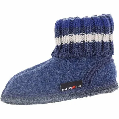 Produktbild von Haflinger Paul Mädchen, Jungen Schurwoll Hausschuhe Hüttenschuhe jeans