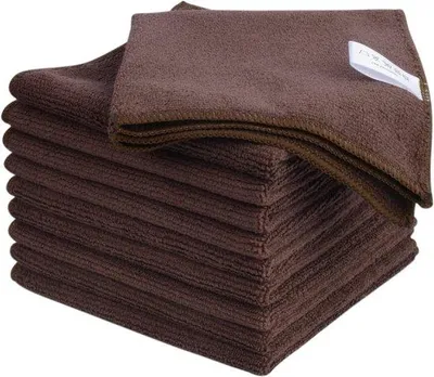 Immagine prodotto di Panno in microfibra riutilizzabile - super assorbente e che non lascia pelucchi - per la casa, la cucina e l'auto - 32 x 32 cm - 10 pezzi - marrone