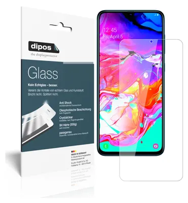 Obrázek produktu pro 2x ochranná fólie pro Samsung Galaxy A70s - nárazuvzdorná fólie 9H, skleněný materiál (1x přední strana + 1x zadní strana)