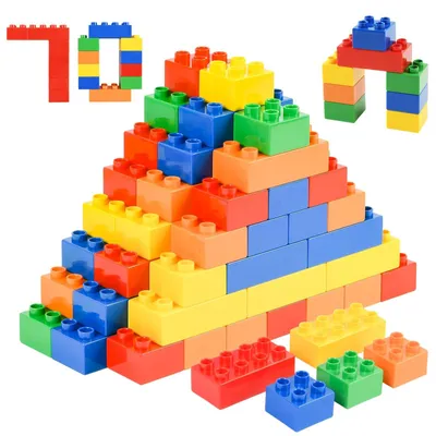 Immagine prodotto di Set di costruzioni grande con 70 pezzi – Giocattolo creativo per bambini dai 3 ai 5 anni