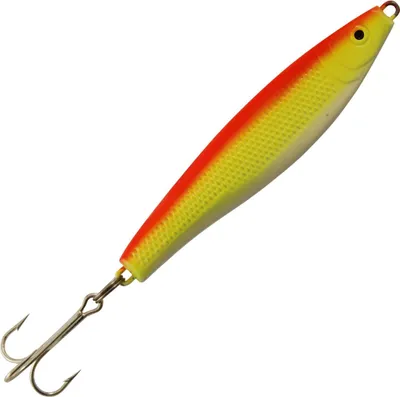 Produktbild von Solvkroken Jensen Pilk gelb/rot - Pilker, Gewicht / Länge / Hakengröße:100g - 11.7cm - Gr. 2/0