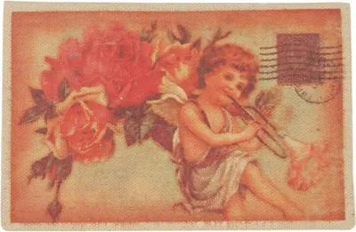 Produktbild von Clayre & Eef Grußkarte „Engel mit Rosenstrauß“ in verschiedenen Farben, 17,5 x 12,5 cm