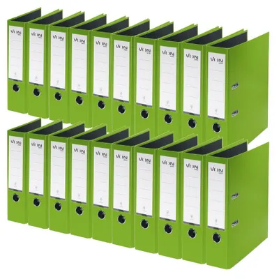 Productafbeelding van VON Leitz ordners, A4, verpakking van 20 stuks, karton met kunststofomslag, rugbreedte 80 mm