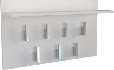 Produktbild von Wandgarderobe Fritz mit 7 Haken und Ablage Weiß