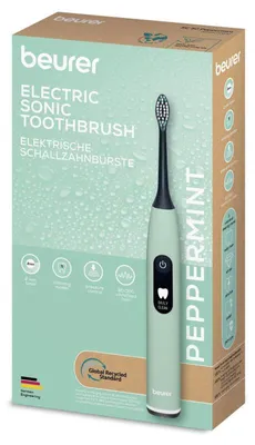 Obrázek produktu pro Elektrická zvuková zubní kartáček Beurer SC 50, 80000 ot./min, 5 režimů, časovač, výdrž 22 dní, LED displej, Type-C + magnetická deska, zelená