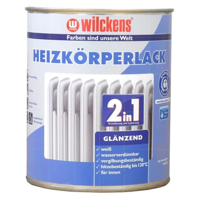 Produktbild von WILCKENS Heizkörperlack 2in1 - 0.375 Liter Weiss Glänzend