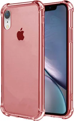 Produktbild von Smartphonica iPhone Xr transparente  stoßfeste Silikonhülle mit Bumper - Rot
