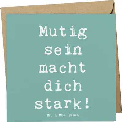 Produktbild von Mr. & Mrs. Panda Grußkarte Spruch Angst überwinden - Meeresbrise - Geschenk, Liebe, faltkarte, Kraft, Glückwunschkarte, Inspiration, Trost, doppelkarte, Herausforderungen