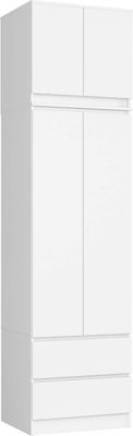 Kleiderschrank AKORD S60 mit Aufsatz Weiß 60 cm B60 x H234 x T51 cm