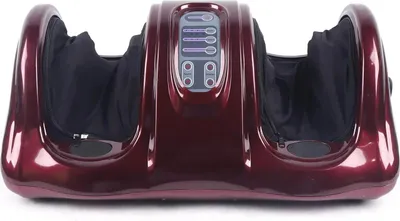 Obrázok produktu pre Shiatsu masážny prístroj na nohy a lýtka - Elektrický - 3 nastavenia rýchlosti - Hnetacie valčeky - Diaľkové ovládanie - Podporuje krvný obeh - Červený