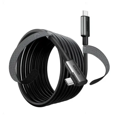 Zdjęcie produktu dla Kabel UGREEN USB-C na USB-C, kątowy w prawo, 5m - Czarny